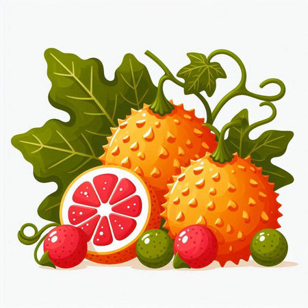 Kiwano, kiwano, kiwano, kiwano, kiwano vector illustrationのイラスト素材