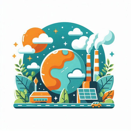 Ecology concept. World Environment Day. Vector illustration in flat styleのイラスト素材