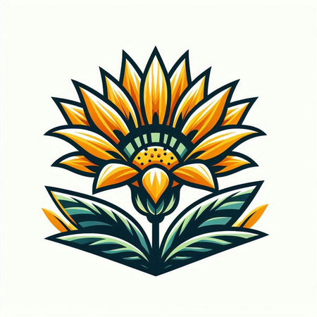 Sunflower icon isolated on white background. Sunflower logo. Sunflower vector illustrationのイラスト素材