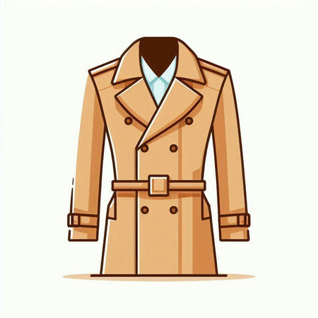 Illustration of a coat on a white background. Vector illustration.のイラスト素材