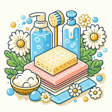 Cute cartoon orange juice character with green leaves. Vector illustration.のイラスト素材