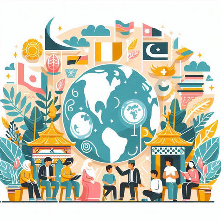 Traveling around the world concept. Vector illustration in flat style.のイラスト素材