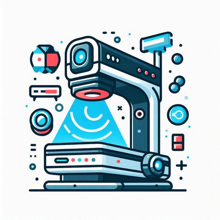 Modern thin line art design of a 3d printer. Vector illustrationのイラスト素材