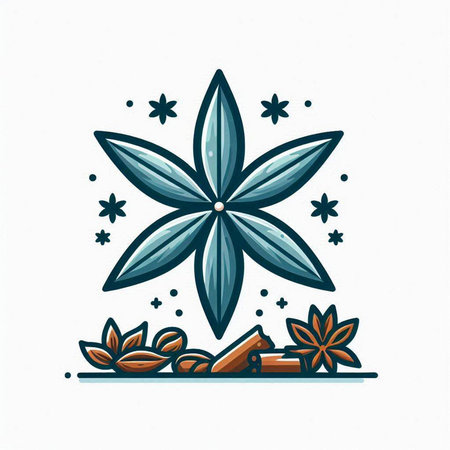 Star anise, star anise, cinnamon. Vector illustration.のイラスト素材
