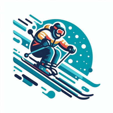 Snowboarder vector illustration, snowboarder icon, winter sportのイラスト素材