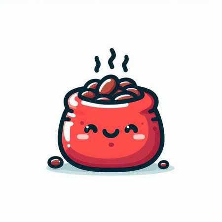 Cute smiling coffee pot. Vector flat cartoon character illustration icon designのイラスト素材