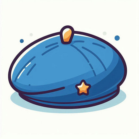 Illustration of a cap with a star on a white background.のイラスト素材