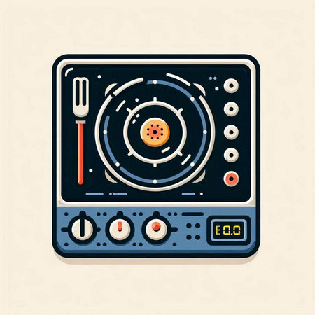 Retro turntable vinyl record player. Vector illustration in flat style.のイラスト素材