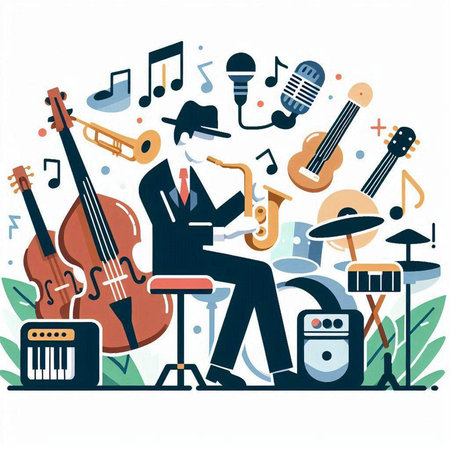 Hand drawn vector illustration of a bouquet of blue and pink flowersのイラスト素材