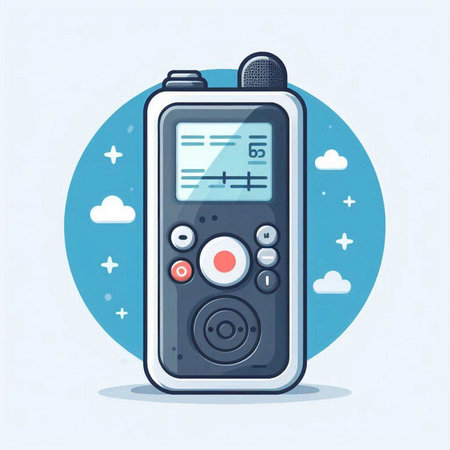 Vector illustration of remote control in flat design style isolated on blue background.のイラスト素材