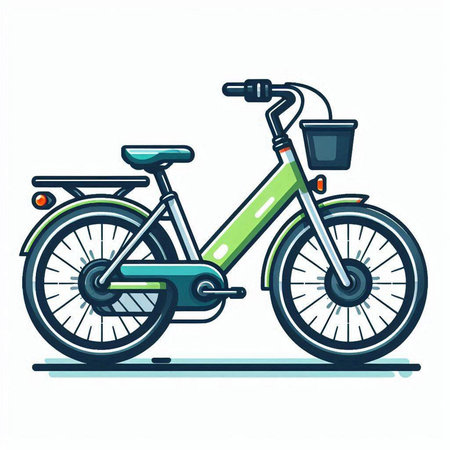 Bike, vector illustration isolated on white background. Flat style.のイラスト素材