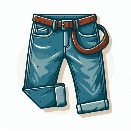 Blue jeans isolated on white background. Vector illustration. Eps 10.のイラスト素材