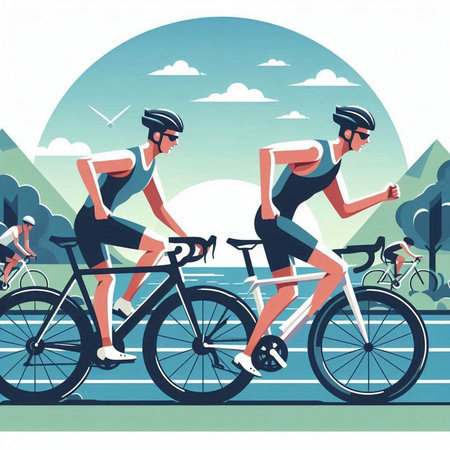 Fencing sport concept. Vector illustration in flat design style. Illustration of a man in fencing costume with sword.のイラスト素材