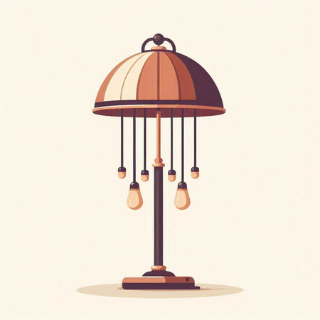 Illustration of an old lamp in retro style. Vector illustration.のイラスト素材