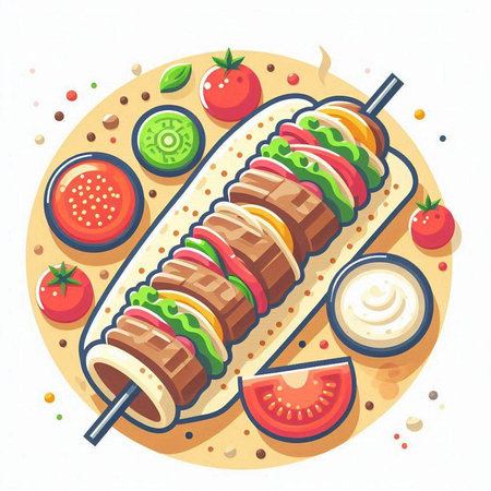 Vector illustration of a men's shirt with checkered pattern.のイラスト素材