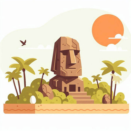 Sphinx of Luxor, Egypt. Vector illustration in flat styleのイラスト素材