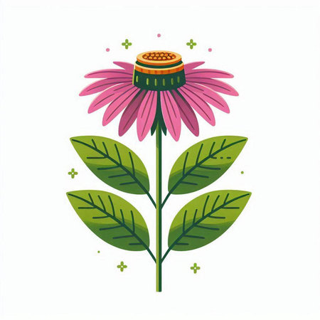 cute flower with leafs and petals isolated icon vector illustration designのイラスト素材