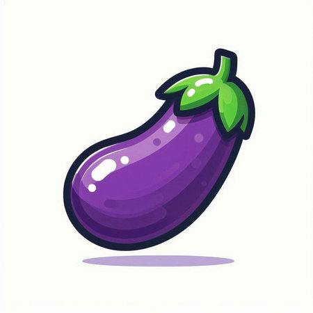 Eggplant icon isolated on white background. Cartoon style vector illustration.のイラスト素材