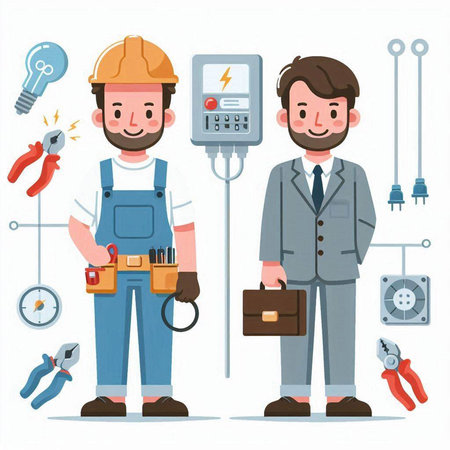 Flat style vector illustration. Set of modern lamps and plants in pots.のイラスト素材