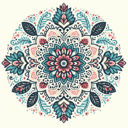 Mandala. Round Ornament Pattern. Vintage decorative elements. Hand drawn background. Islam, Arabic, Indian, ottoman motifs. Perfect for printing on fabric or paper.のイラスト素材