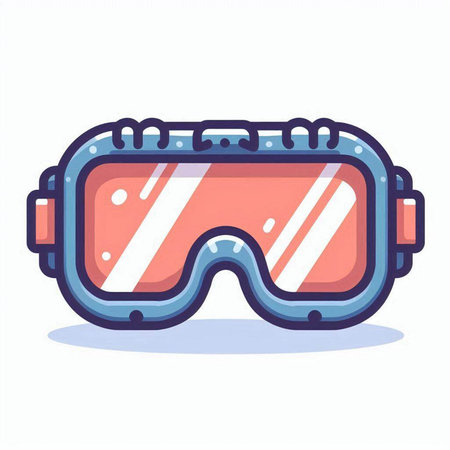 Ski goggles icon. Vector illustration isolated on a white background.のイラスト素材