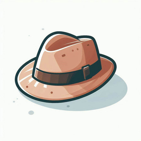 Illustration of a brown hat on a white background. Vector illustrationのイラスト素材