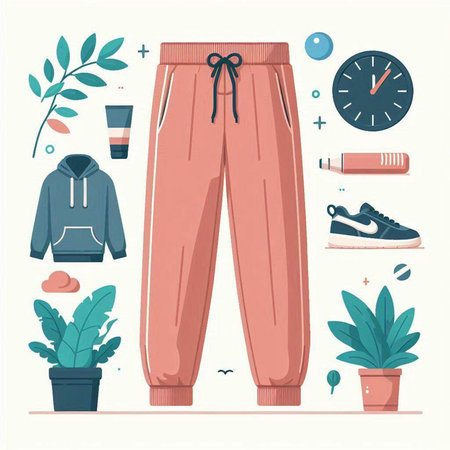 Set of men's pants. Vector illustration in a flat style.のイラスト素材