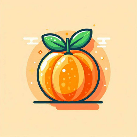 Pumpkin flat icon. Vector illustration of a fresh fruit.のイラスト素材