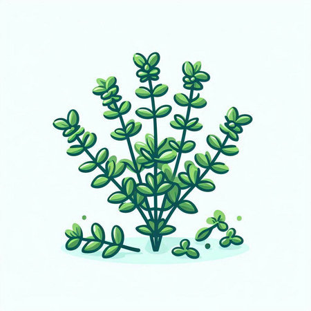 Thyme icon, vector illustration. Hand drawn thyme.のイラスト素材