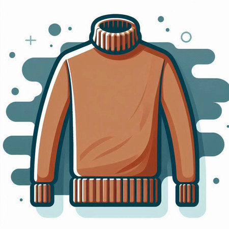 Vector illustration of a sweater on a white background. Cartoon style.のイラスト素材