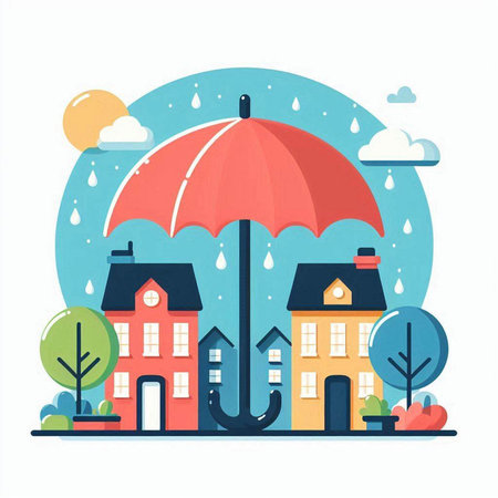 Living room with TV, bookshelf and plants. Vector illustrationのイラスト素材