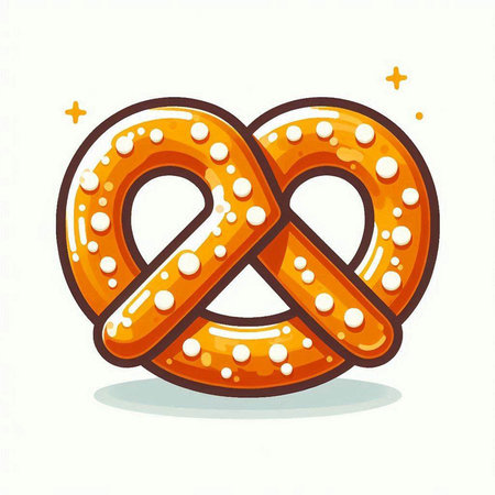 Bavarian pretzel vector illustration. Oktoberfest snack.のイラスト素材