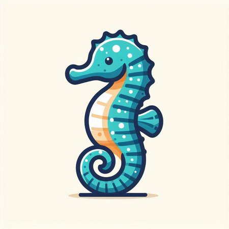 Cute cartoon seahorse. Sea animal. Vector illustration.のイラスト素材