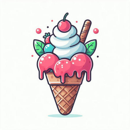 Cute penguins with coffee and snowflakes, vector illustrationのイラスト素材