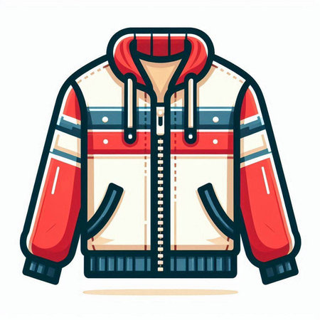 Winter jacket. Isolated on a white background. Vector illustration.のイラスト素材