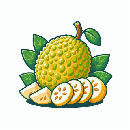 Vector illustration of whole and half loquat with green leaves.のイラスト素材