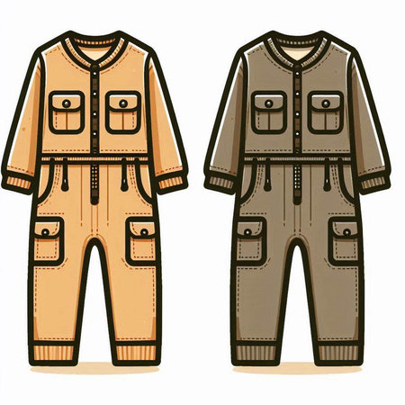 Children's overalls. Vector illustration on a white background. Cartoon style.のイラスト素材