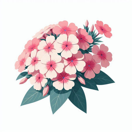 Bouquet of pink hydrangea. Vector illustration.のイラスト素材