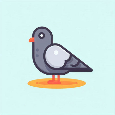 Pigeon flat icon, vector illustration, eps 10.のイラスト素材