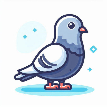 Pigeon. Vector illustration. Cute doodle style.のイラスト素材