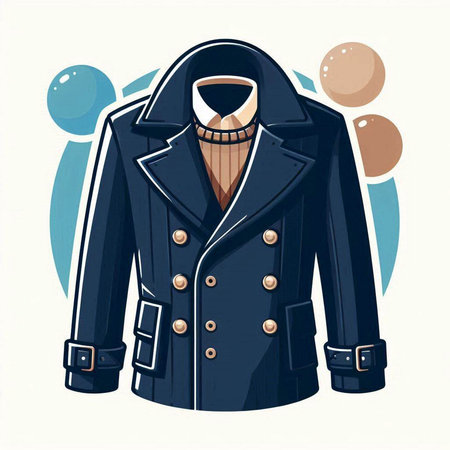 Vector illustration of a man in a coat. Fashionable clothes.のイラスト素材