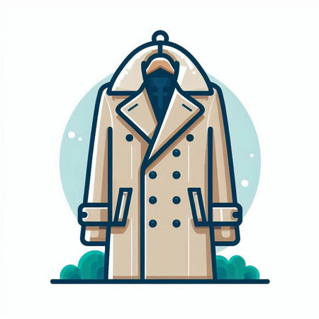 Vector illustration of a coat in a flat style on white background.のイラスト素材