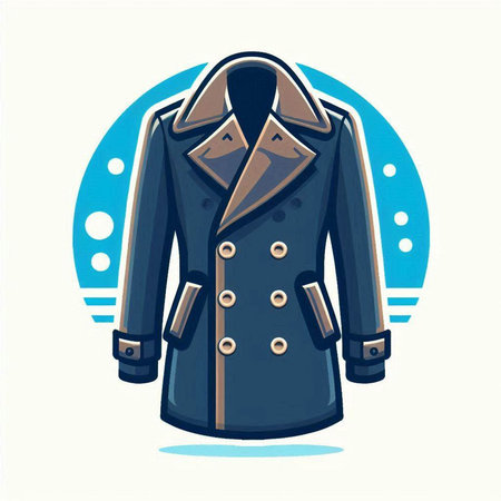 Vector illustration of a coat on a white background in retro style.のイラスト素材