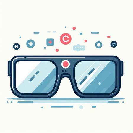 Vector illustration of modern flat line art glasses icon on white background.のイラスト素材