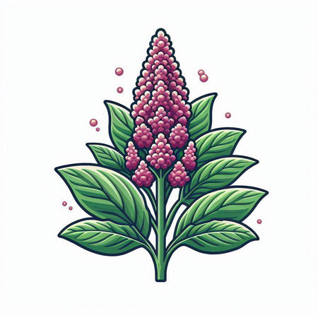 Illustration of a bunch of flowers and leaves. Vector illustration.のイラスト素材