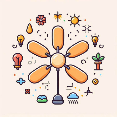 Flower icon in thin line style on white background. Vector illustration.のイラスト素材