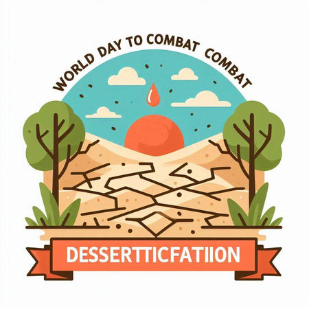 Desert and nature logo design template. Vector illustration in flat style.のイラスト素材