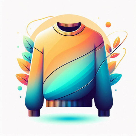 Colorful sweater with abstract pattern on white background. Vector illustration.のイラスト素材
