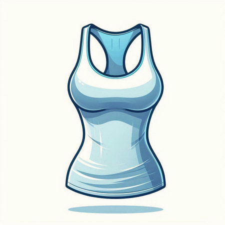 Illustration of a female tank top isolated on a white background.のイラスト素材