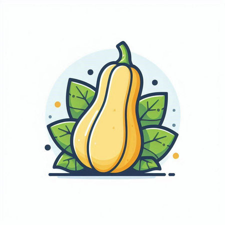 Pumpkin with leaves. Vector illustration in doodle style.のイラスト素材